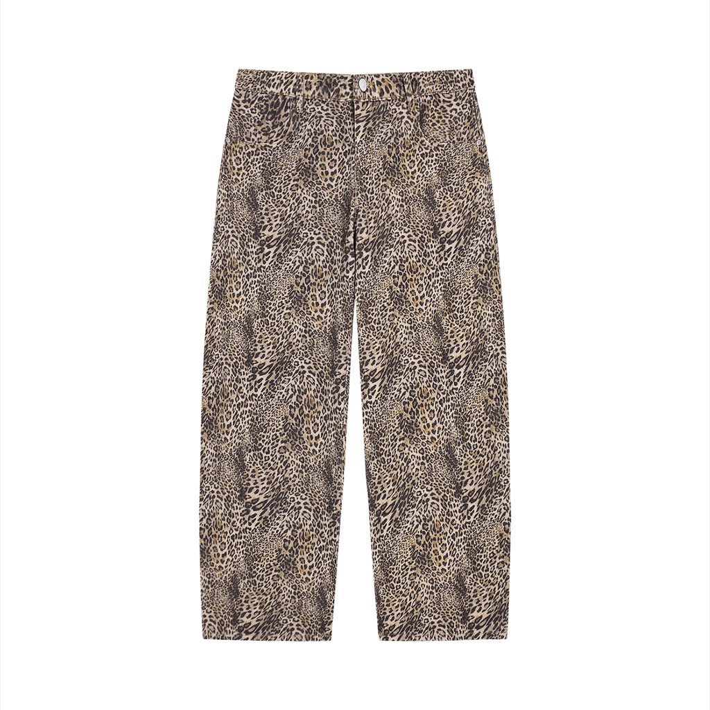 Leopard Print Wide Leg Jeans