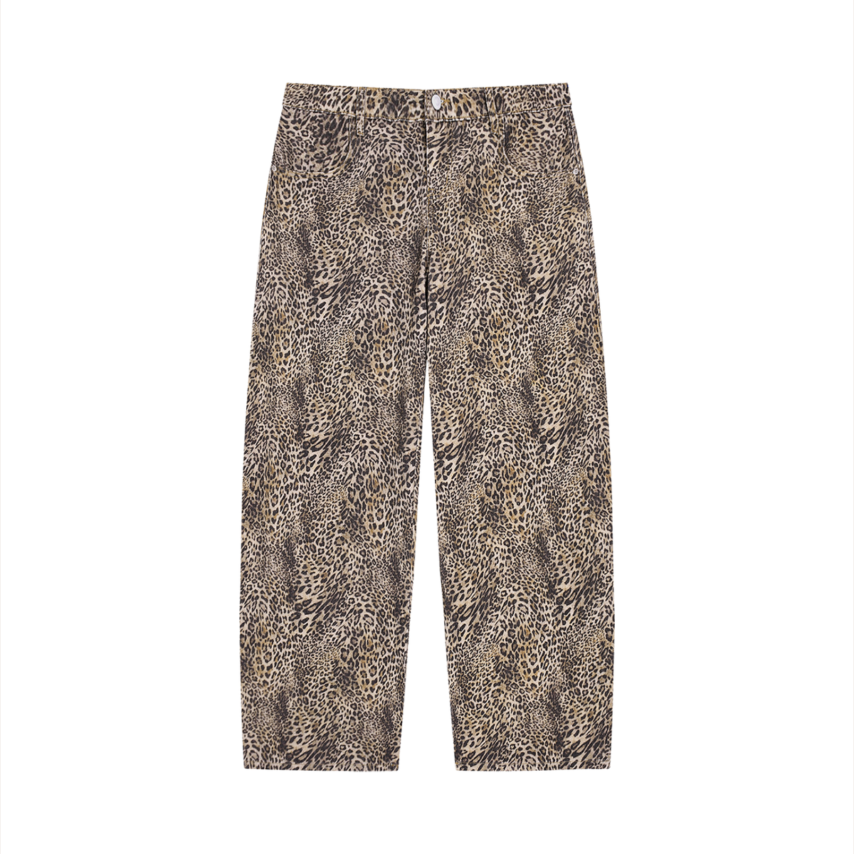 Leopard Print Wide Leg Jeans