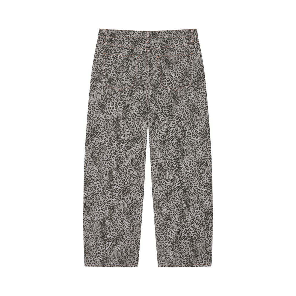 Leopard Print Wide Leg Jeans
