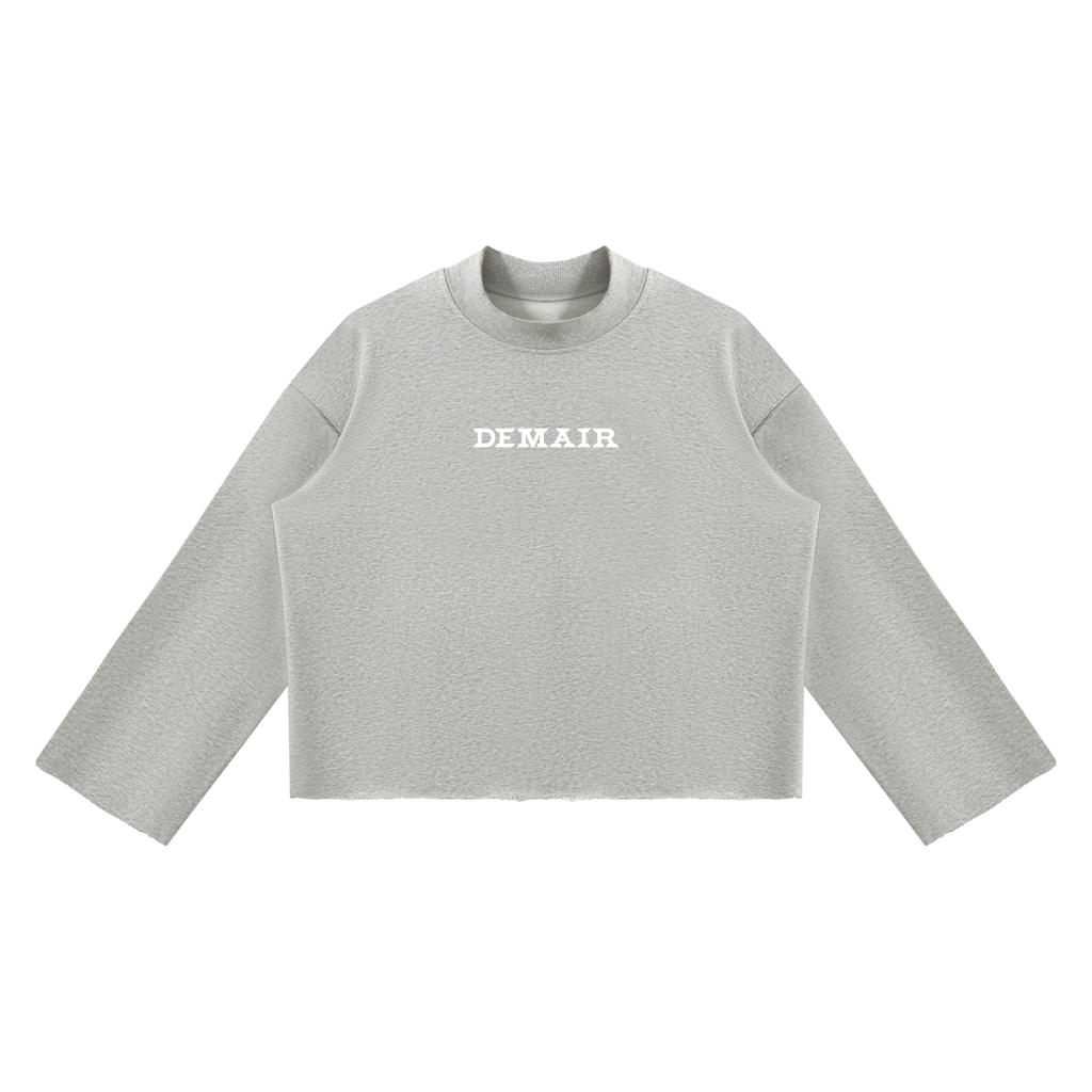Demair Mock Neck Distressed Sweatshirt