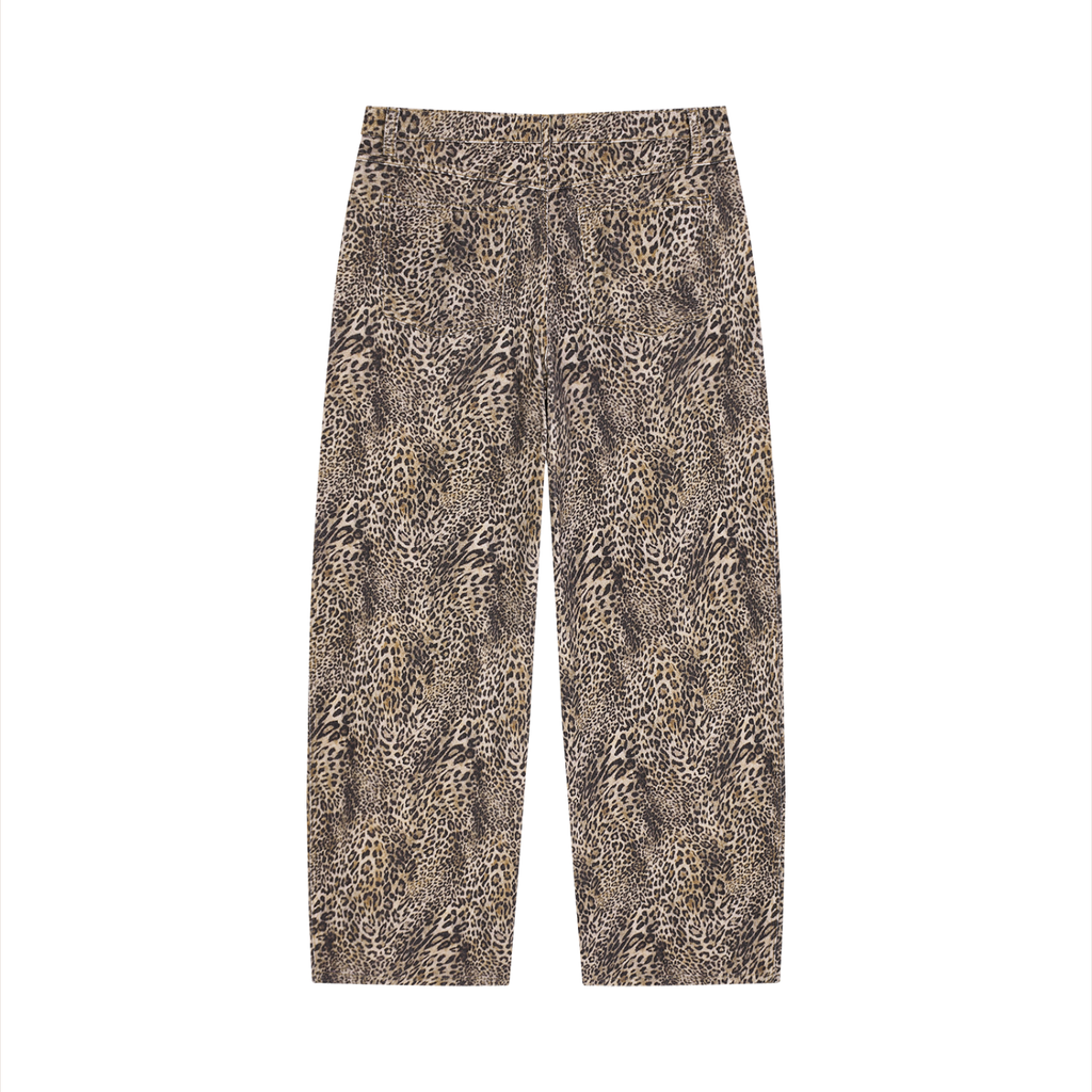 Leopard Print Wide Leg Jeans