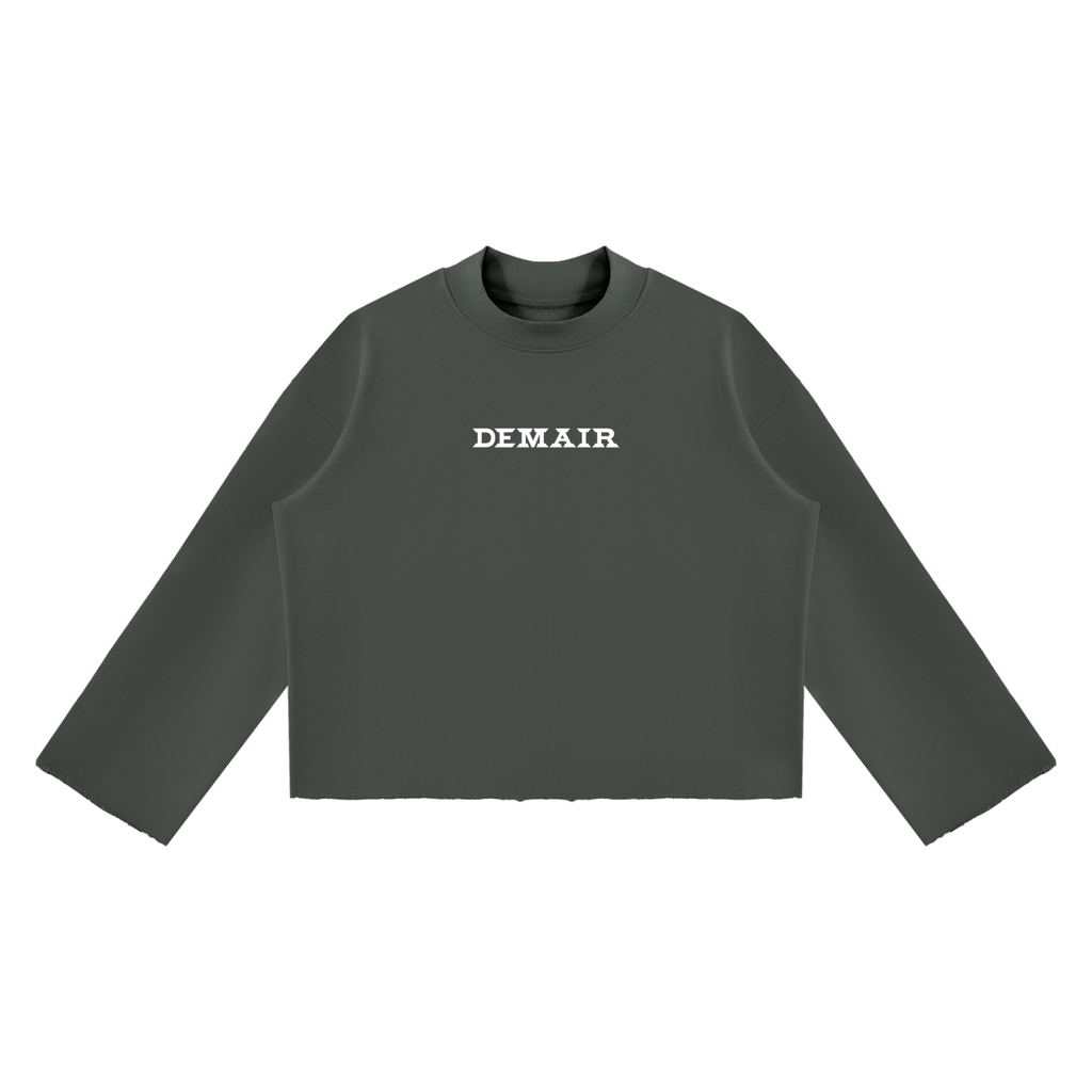 Demair Mock Neck Distressed Sweatshirt
