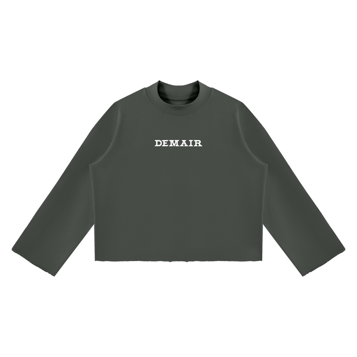 Demair Mock Neck Distressed Sweatshirt