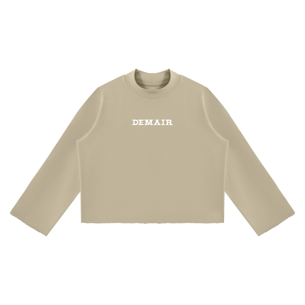 Demair Mock Neck Distressed Sweatshirt