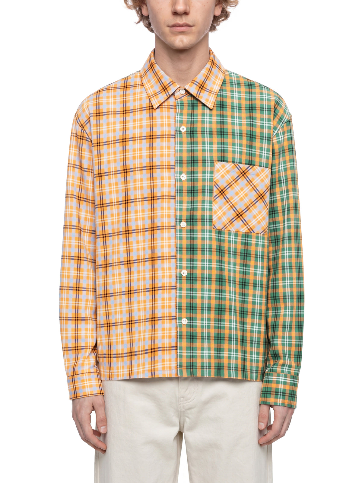 Mixed Plaid Overshirt