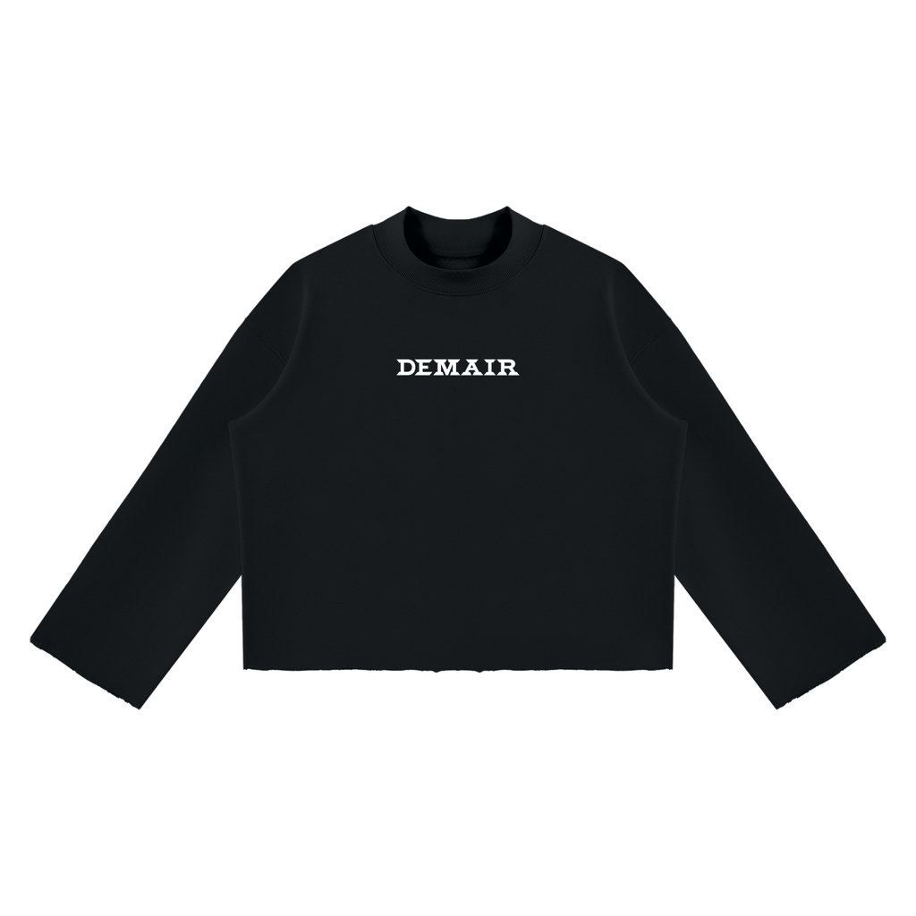 Demair Mock Neck Distressed Sweatshirt