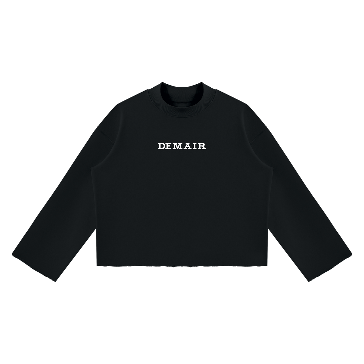 Demair Mock Neck Distressed Sweatshirt