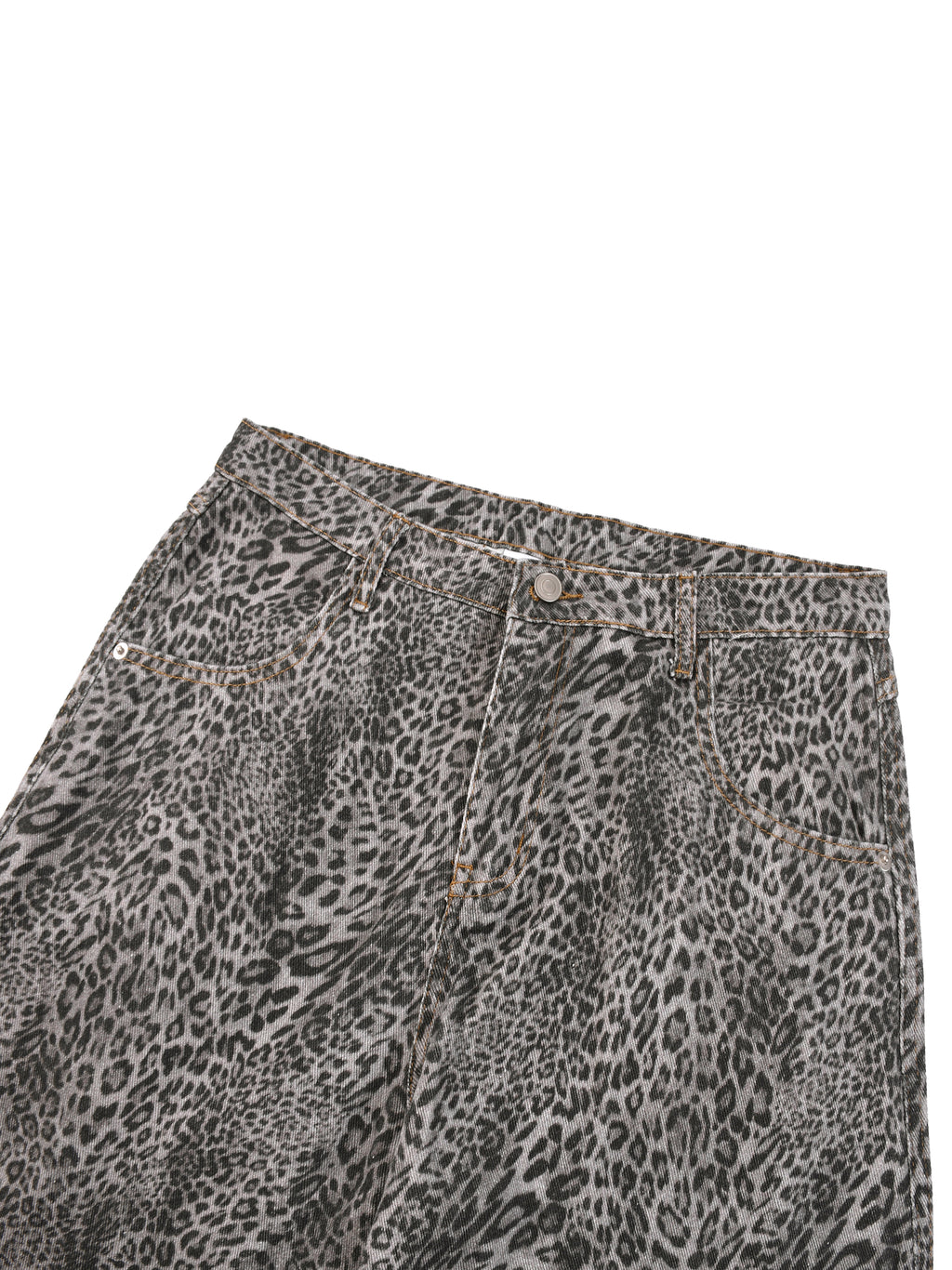 Leopard Print Wide Leg Jeans