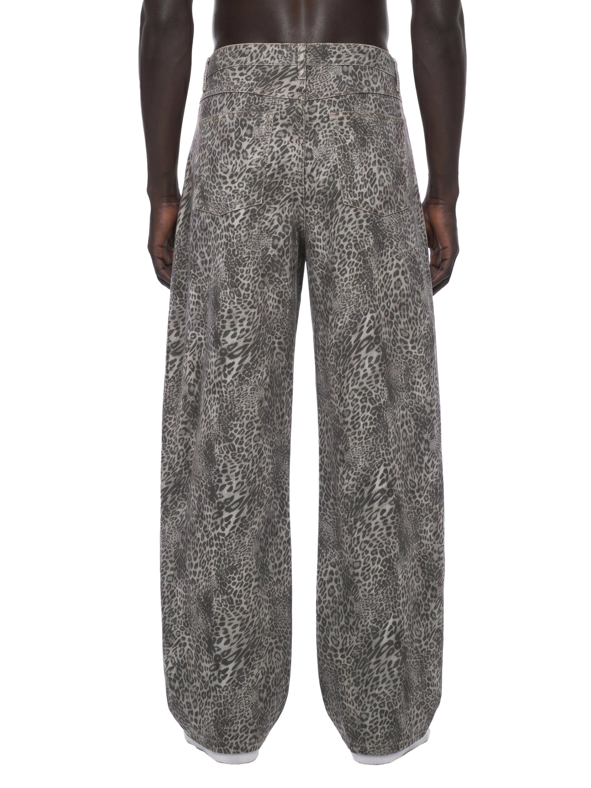 Leopard Print Wide Leg Jeans