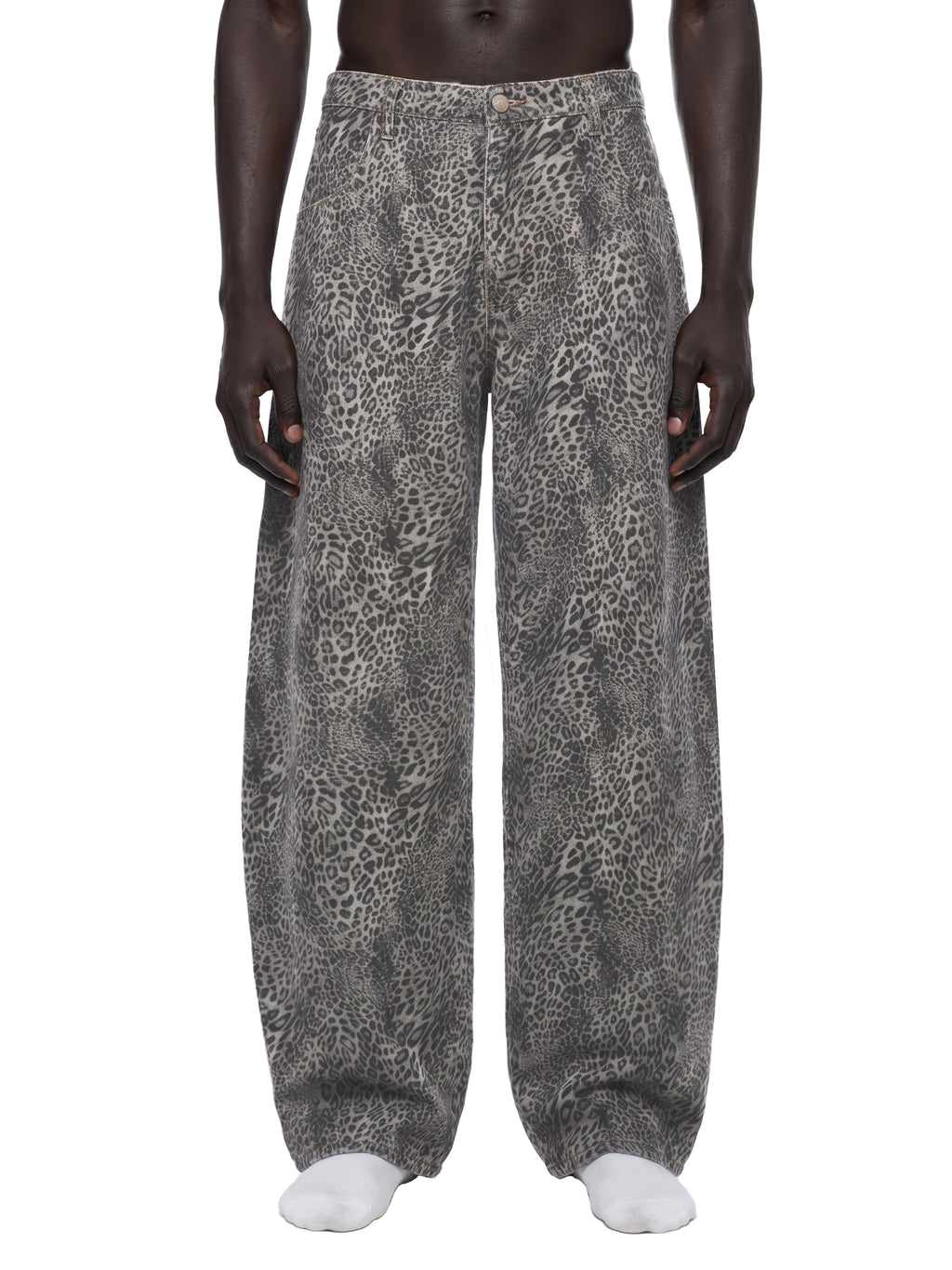 Leopard Print Wide Leg Jeans